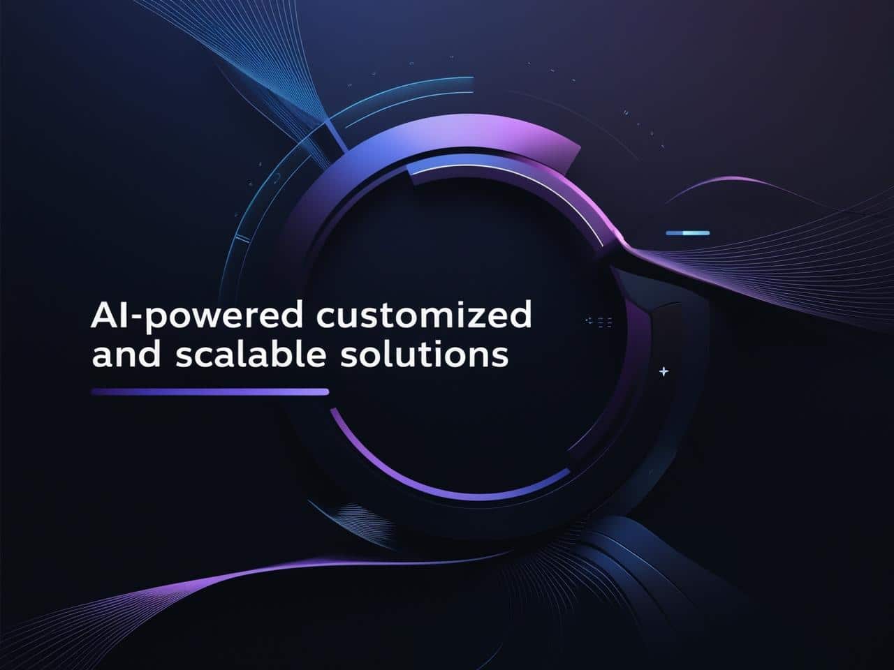 ai Customized Scalable Solutions not use text only i want dark image